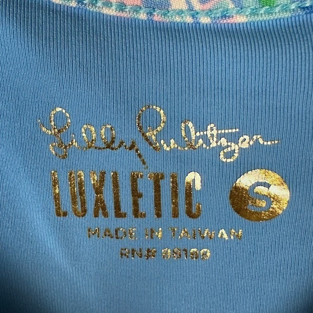 Lilly Pulitzer Luxletic  Carpe Vita Jumpsuit Womens Small Blue Floral Tropical - Picture 9 of 14
